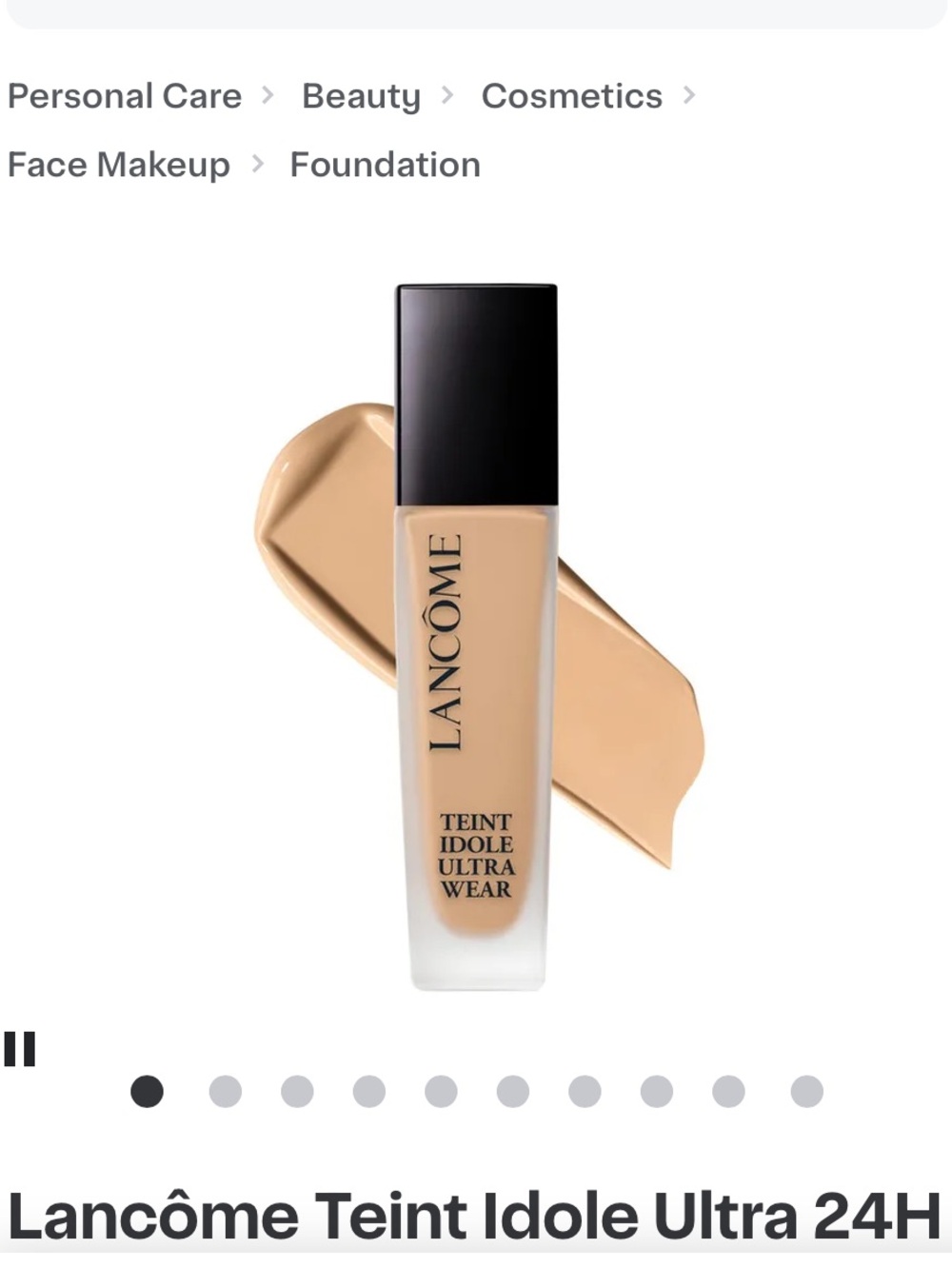 Teint Idole Ultra Wear Foundation  SPF 25  Sunscreen Up to  24 Coverage  (340 W